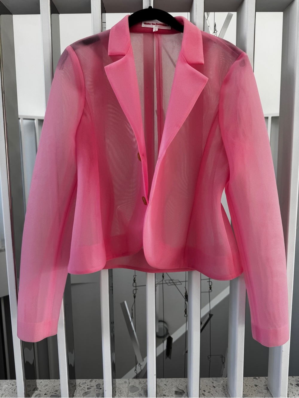 SS25 WALTER VAN BEIRENDONCK Pink Organza Blazer